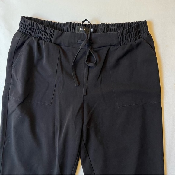 Torrid Taper slim pants 1X Pull on elastic waist Drawstring Black Poly Rayon - Picture 5 of 8